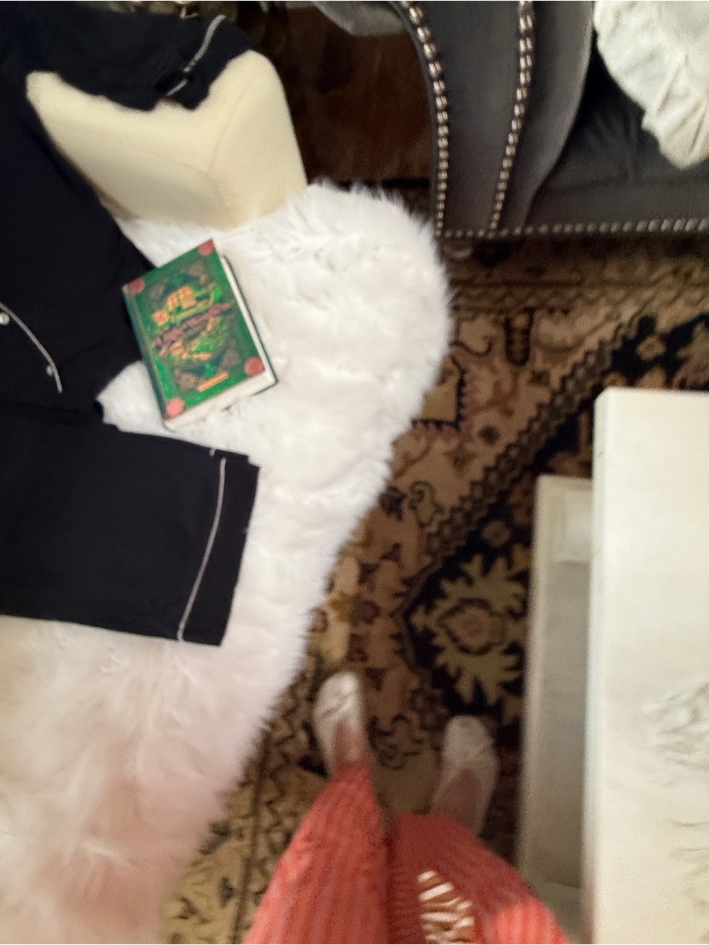 Eberjey Black Pajama Set with Ivory Piping - Picture 2 of 4